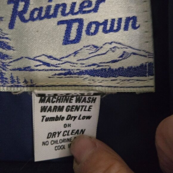 Rainier Down Vintage House Down Blue Puffer Vest High Low Size M - Picture 5 of 5